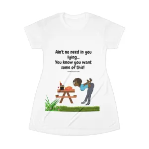 All Over Print T-Shirt Dress - Nothing like some sweet homemade apple pie!