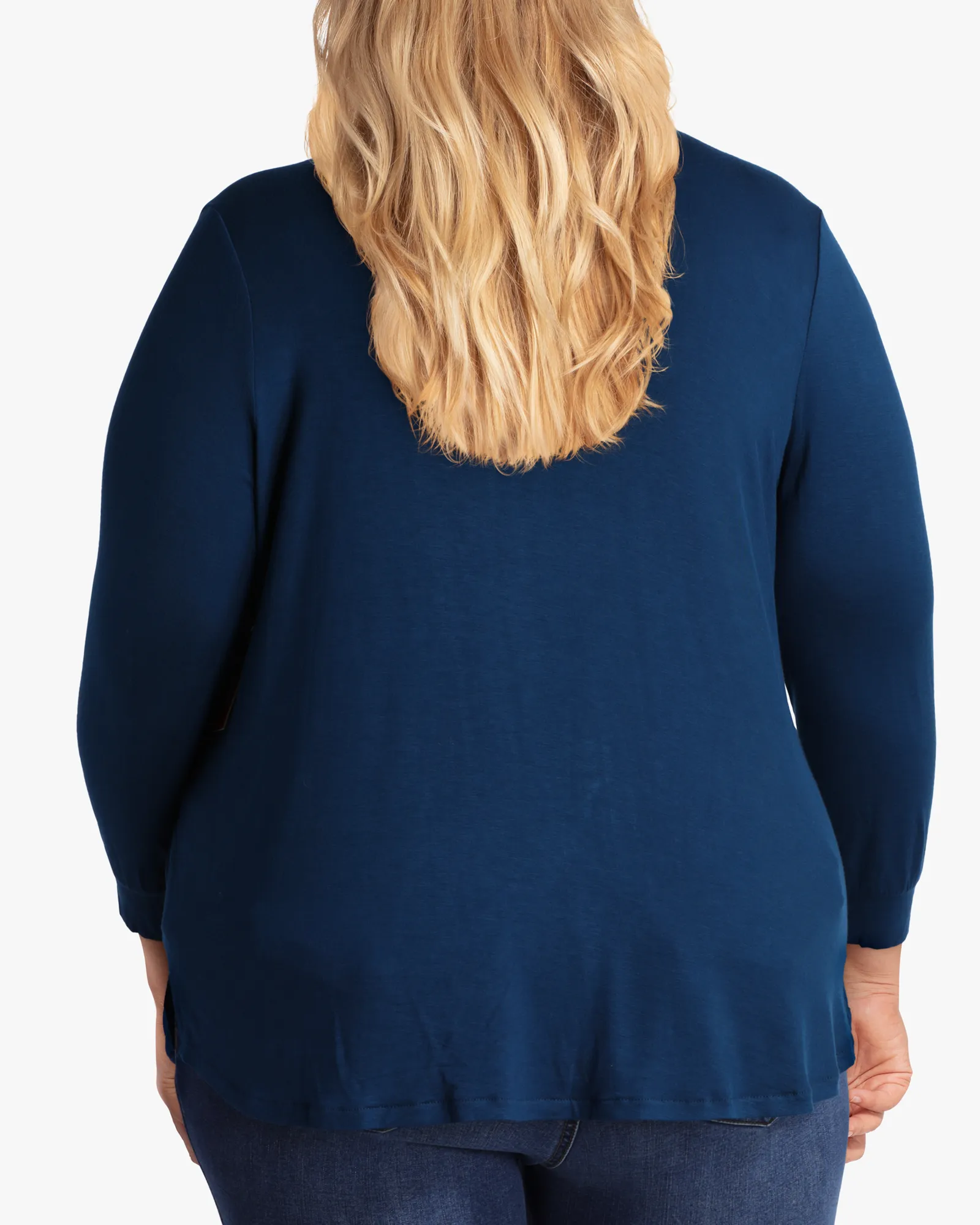 Alma Three-Quarter Sleeve Knit Blouse | Teal