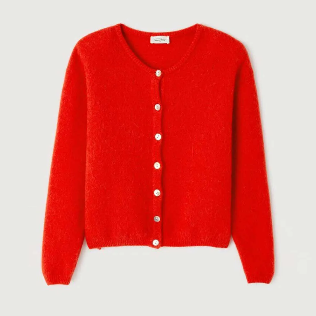 AMERICAN VINTAGE VITO19E cardigan - fraise rød