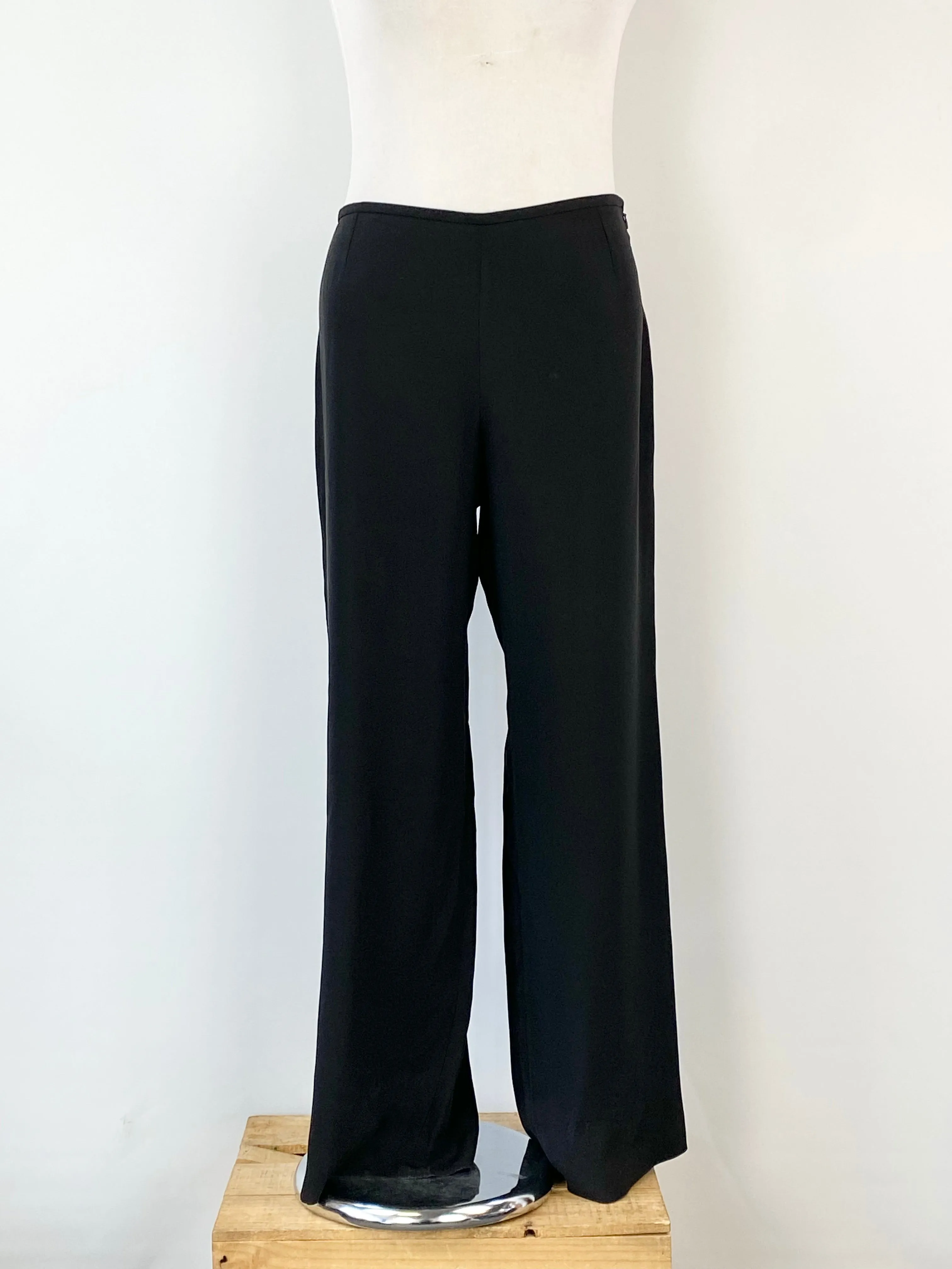 Armani Collezioni Black Wide Leg Slacks - AU16