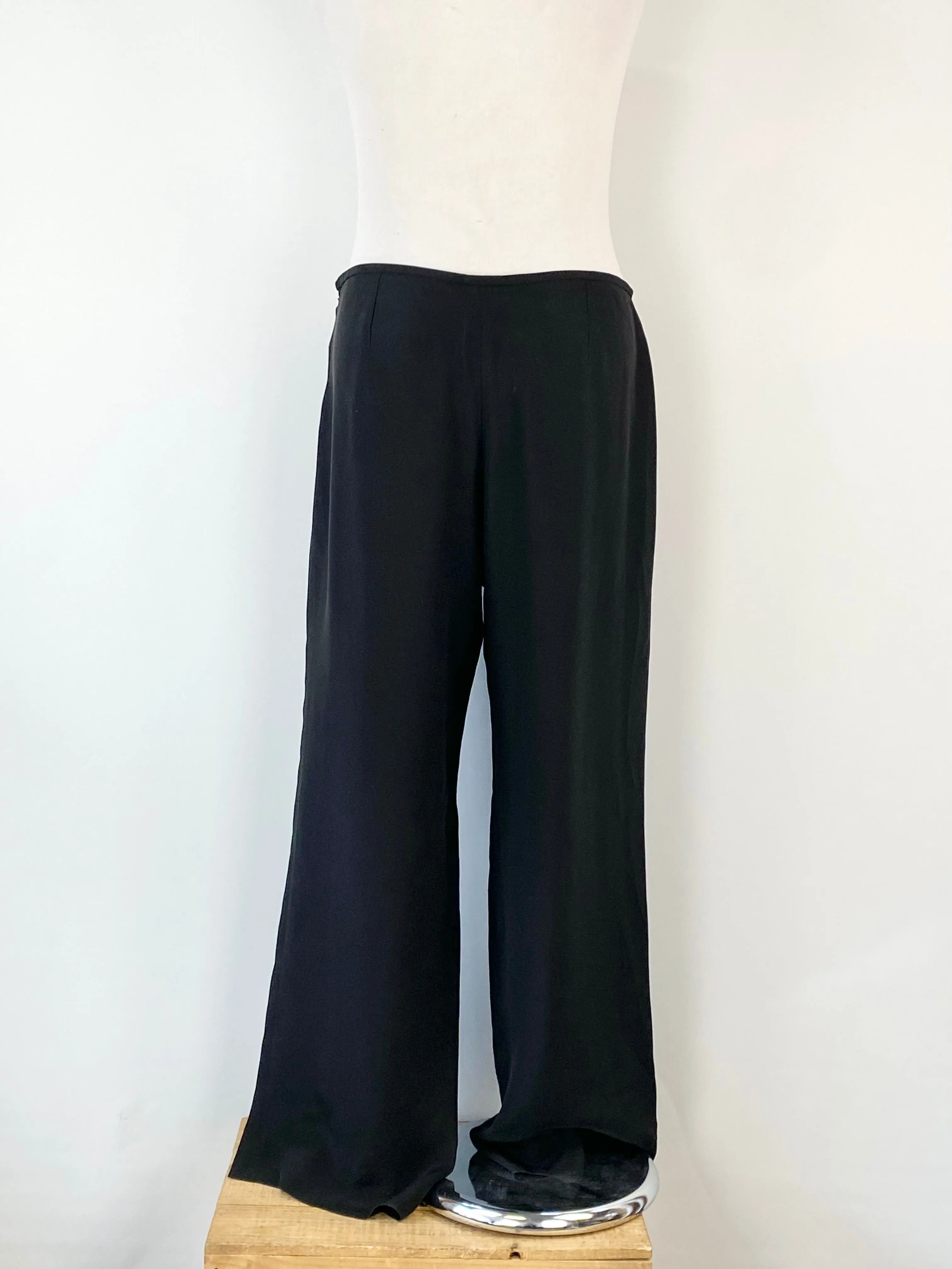 Armani Collezioni Black Wide Leg Slacks - AU16