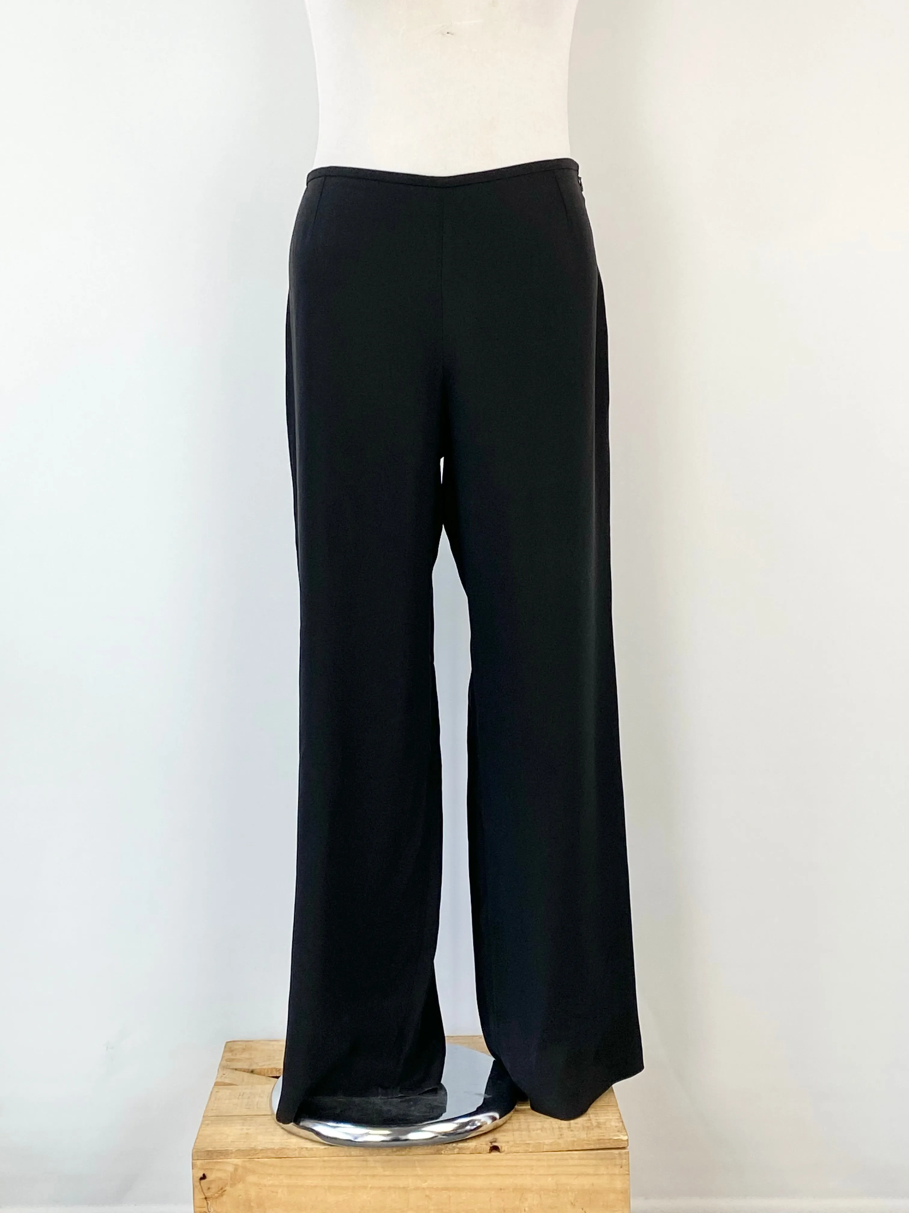 Armani Collezioni Black Wide Leg Slacks - AU16