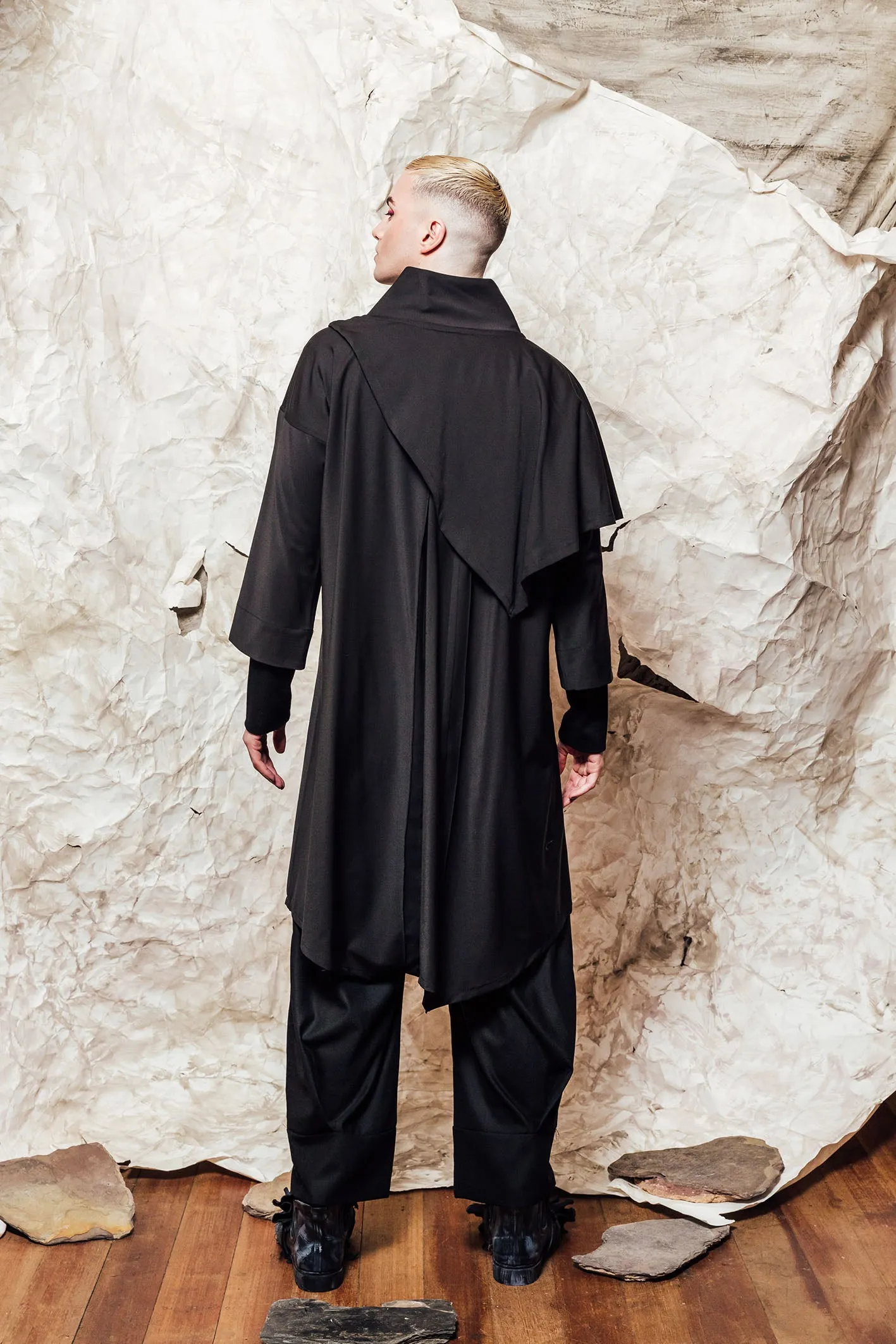 AW22 CLARICE SCARF TUNIC DRESS - OBSIDIAN
