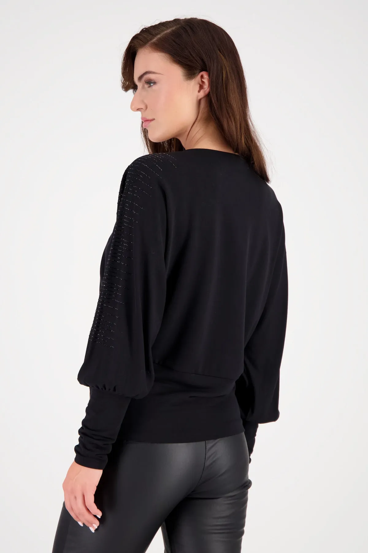 Batwing Top 807648MNR in Black by Monari