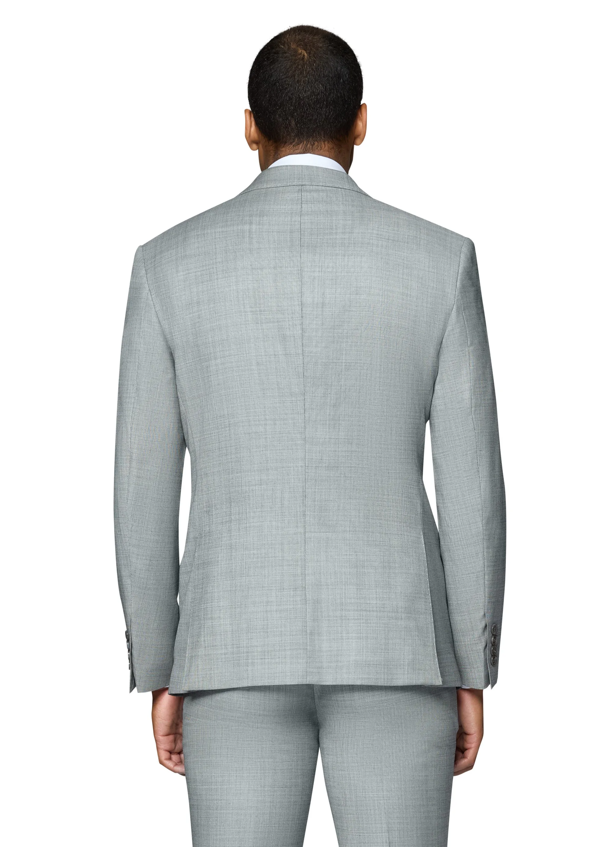 Bergamo Elegant 10015-210 Sharkskin Wool Suit - Grey