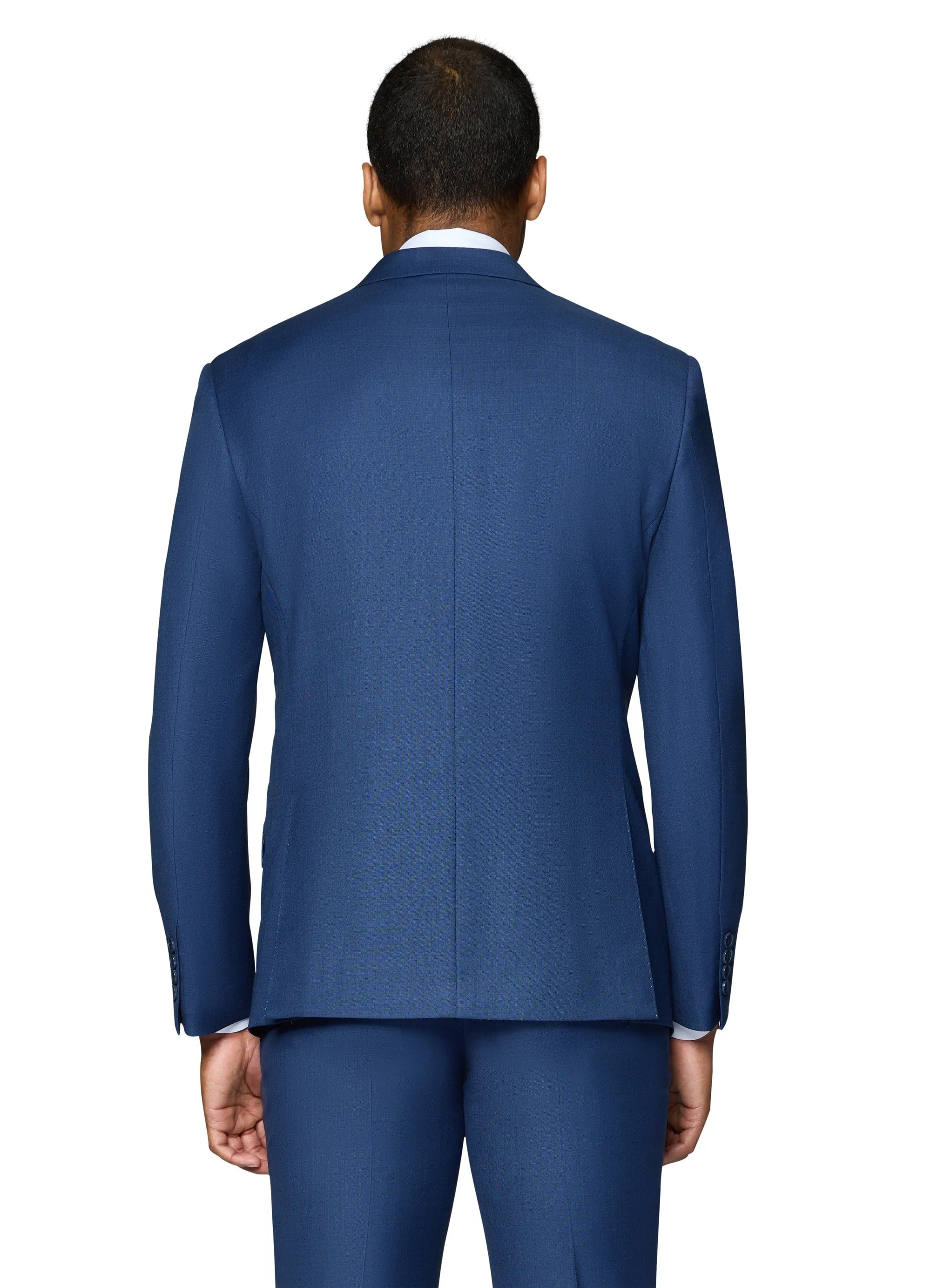 Bergamo Elegant 10015-210 Sharkskin Wool Suit - New Blue