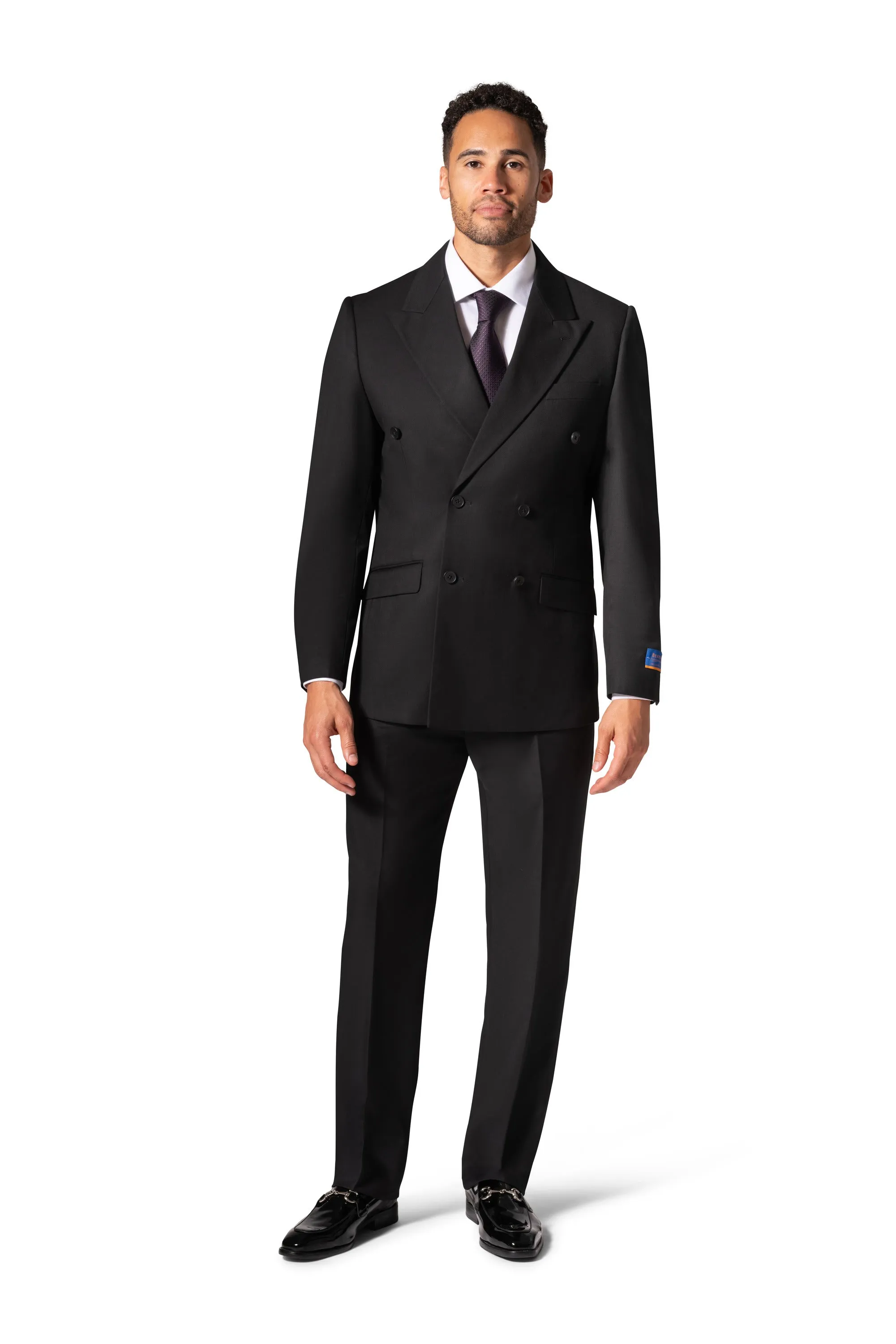 Bergamo Orange A6732 D/B Modern Fit Suit - Black