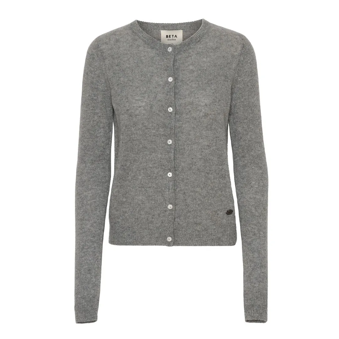 BETA STUDIOS Classic cashmere cardigan - grå melange