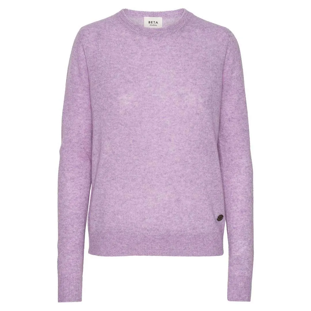 BETA STUDIOS O-neck cashmere strik bluse - orchid Bloom