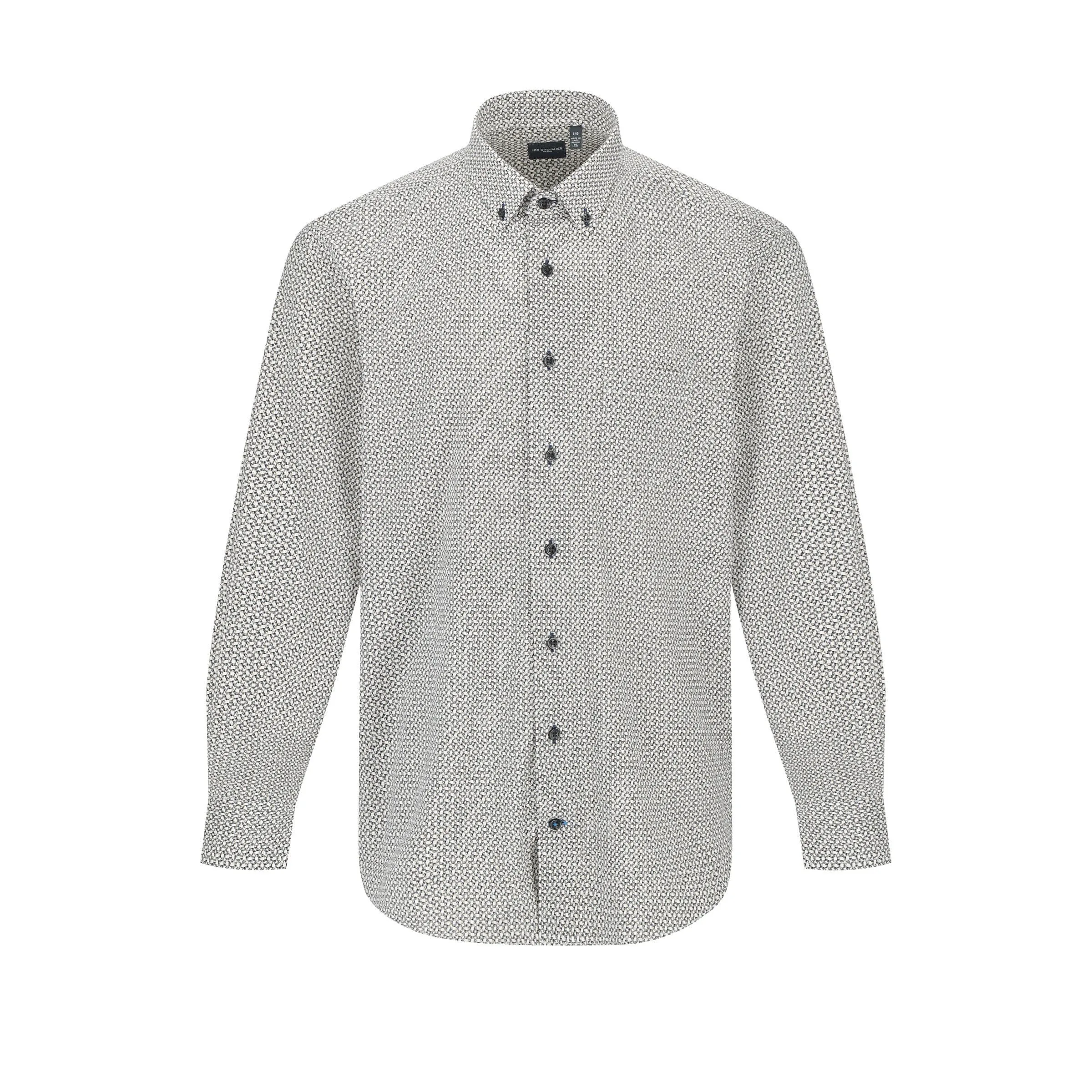 Black and White Printed Knit Shirt