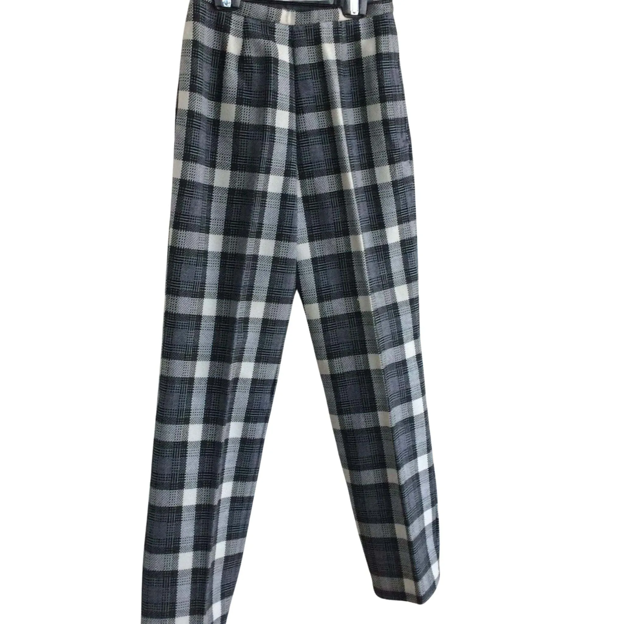Black White Plaid Slacks
