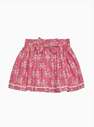 Bow Skirt in Bright Pink Capel