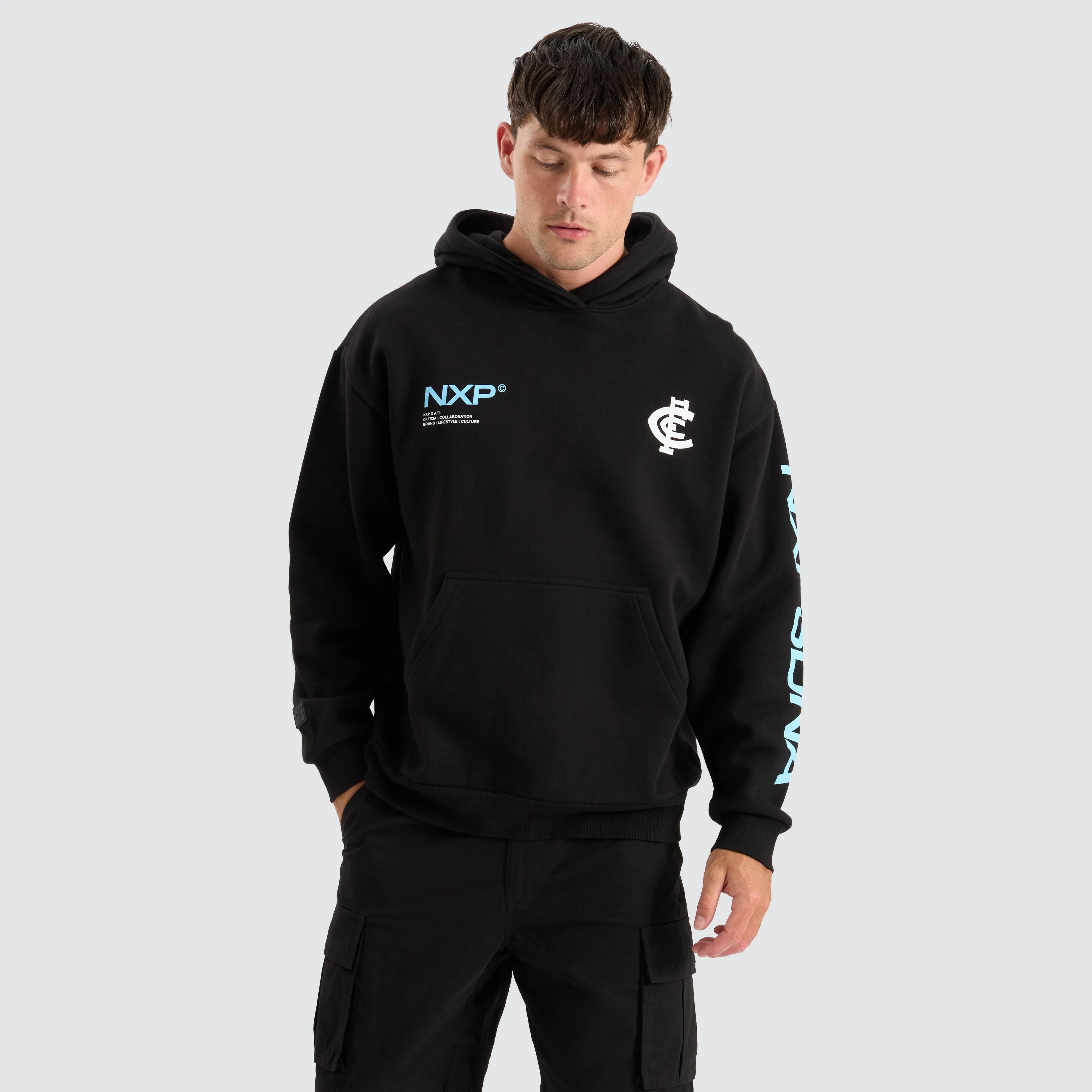 Carlton Blues AFL Relaxed Hoodie Jet Black