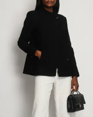 Chanel Black Tweed Long Sleeve Jacket With Button Detail Size Fr 44 (uk 16)