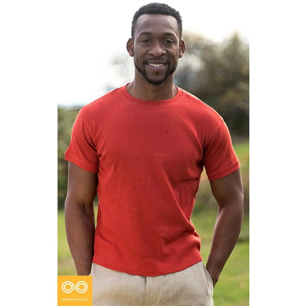CHELSEA 100% Organic Cotton Ribbed Knit Tee (Unisex, Plastic-free, Latex-free, Elastic-free)) (Closeout) (Final Sale)