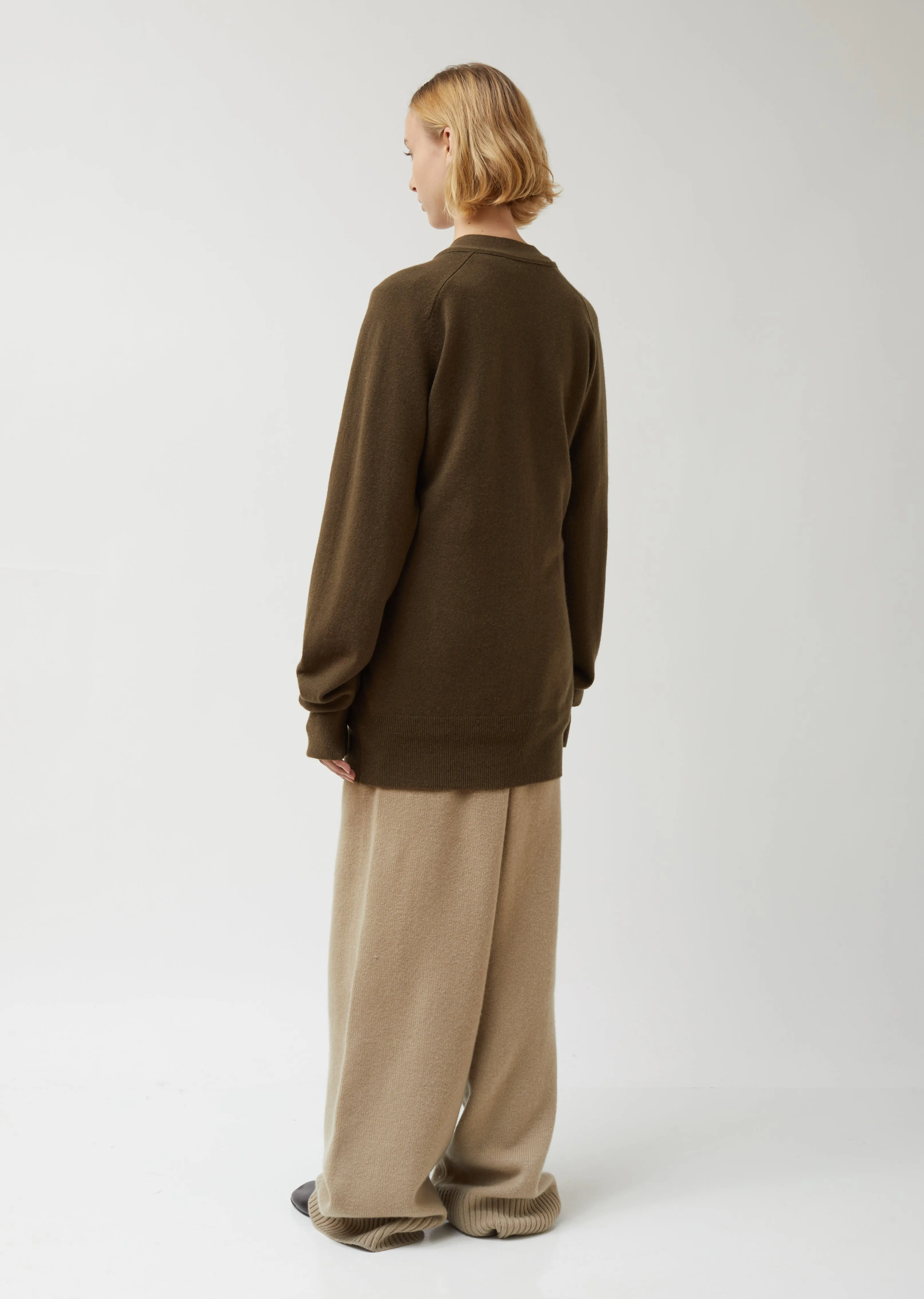 Classic Oversized Cashmere V-Neck Cardigan