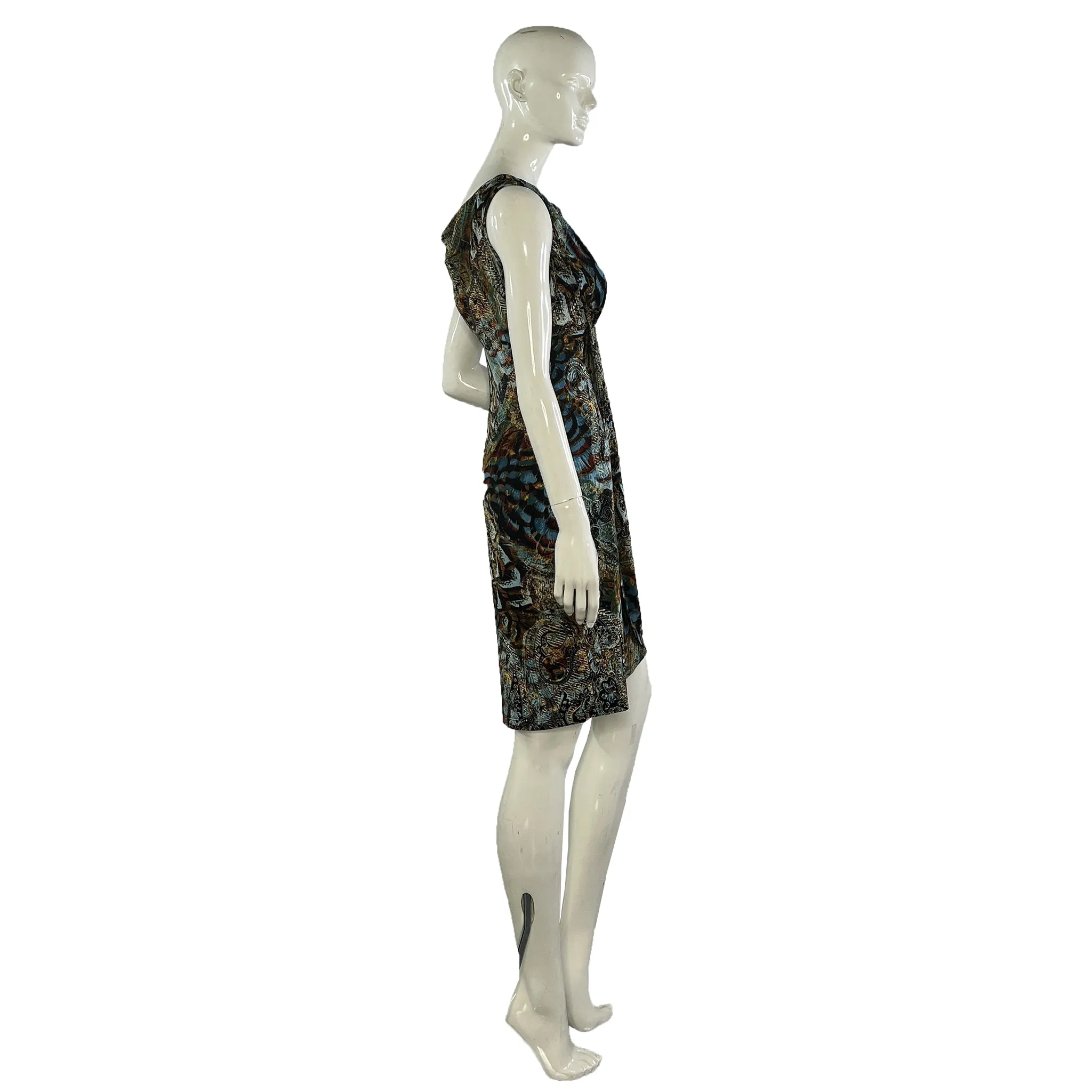 Connected Apparel Sleeveless Above-Knee Dress Black & Brown Size 8 SKU 000408-4