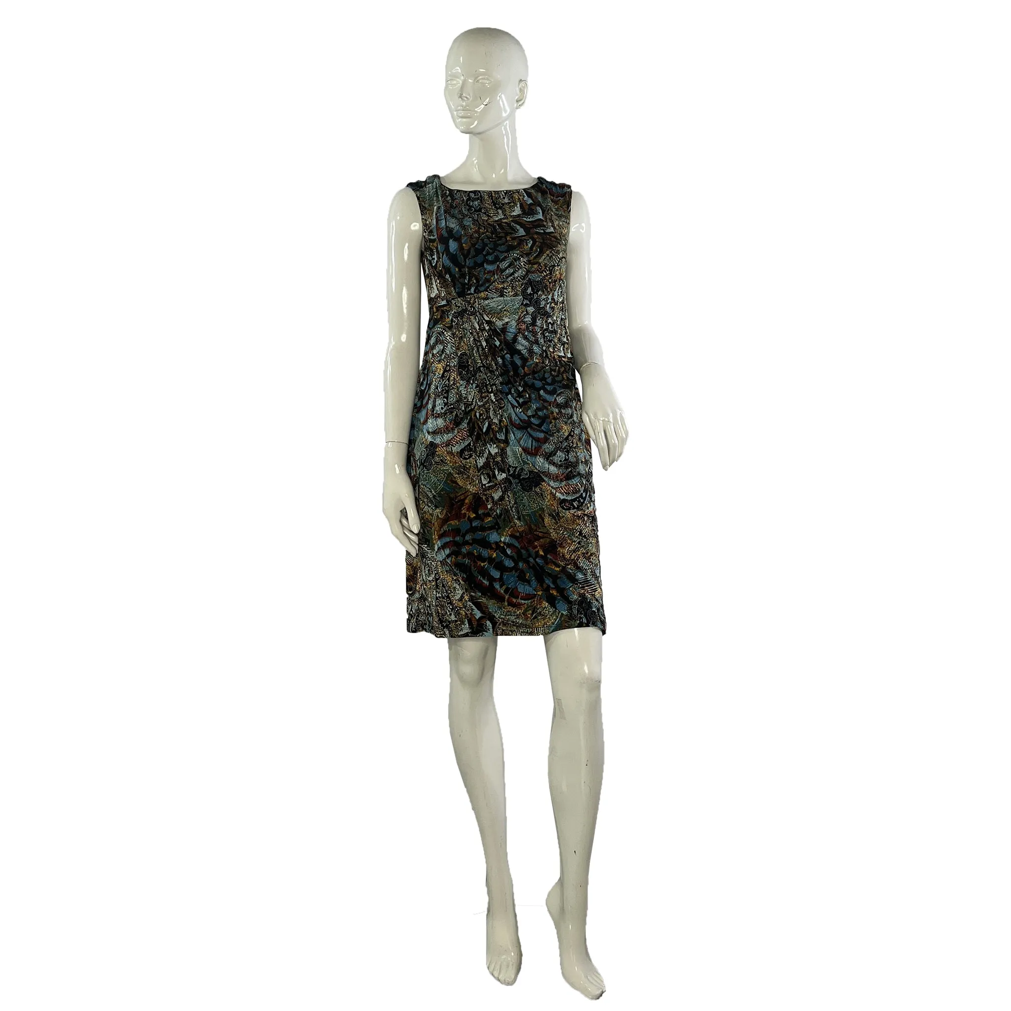 Connected Apparel Sleeveless Above-Knee Dress Black & Brown Size 8 SKU 000408-4
