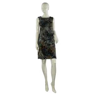 Connected Apparel Sleeveless Above-Knee Dress Black & Brown Size 8 SKU 000408-4