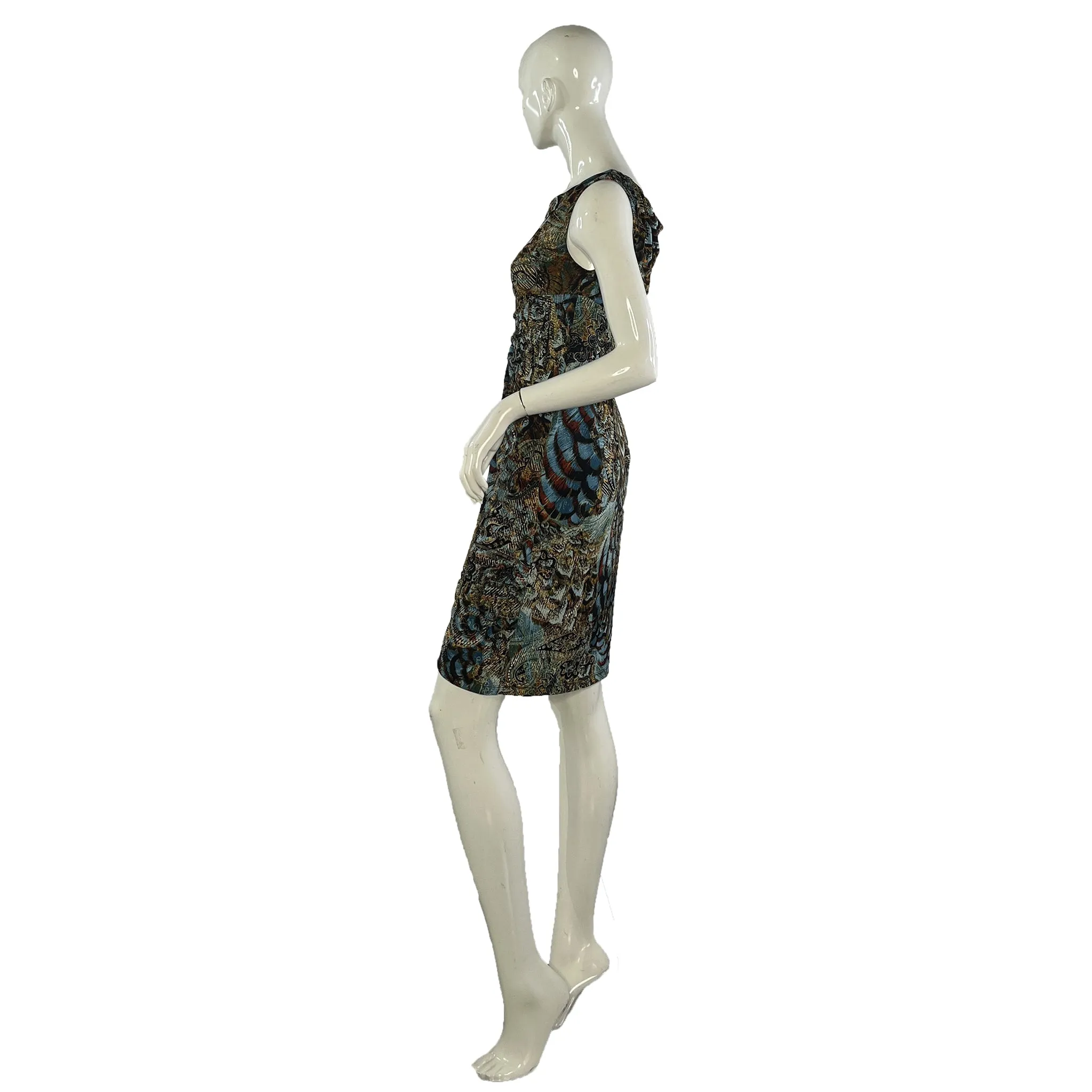 Connected Apparel Sleeveless Above-Knee Dress Black & Brown Size 8 SKU 000408-4