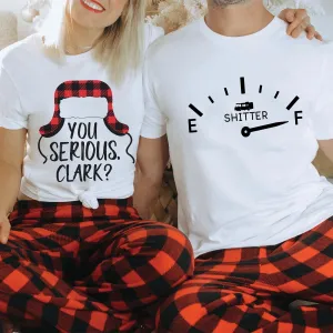 Couple Christmas You Serious Clark & Shitters Full Wholesale Bella Graphic Tee - Fast Shipping