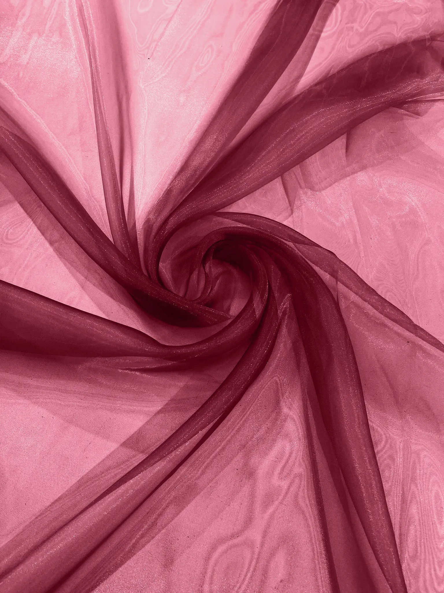 Cranberry 58/60"Wide 100% Polyester Soft Light Weight, Sheer Crystal Organza Fabric Sold By The Yard