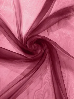 Cranberry 58/60"Wide 100% Polyester Soft Light Weight, Sheer Crystal Organza Fabric Sold By The Yard