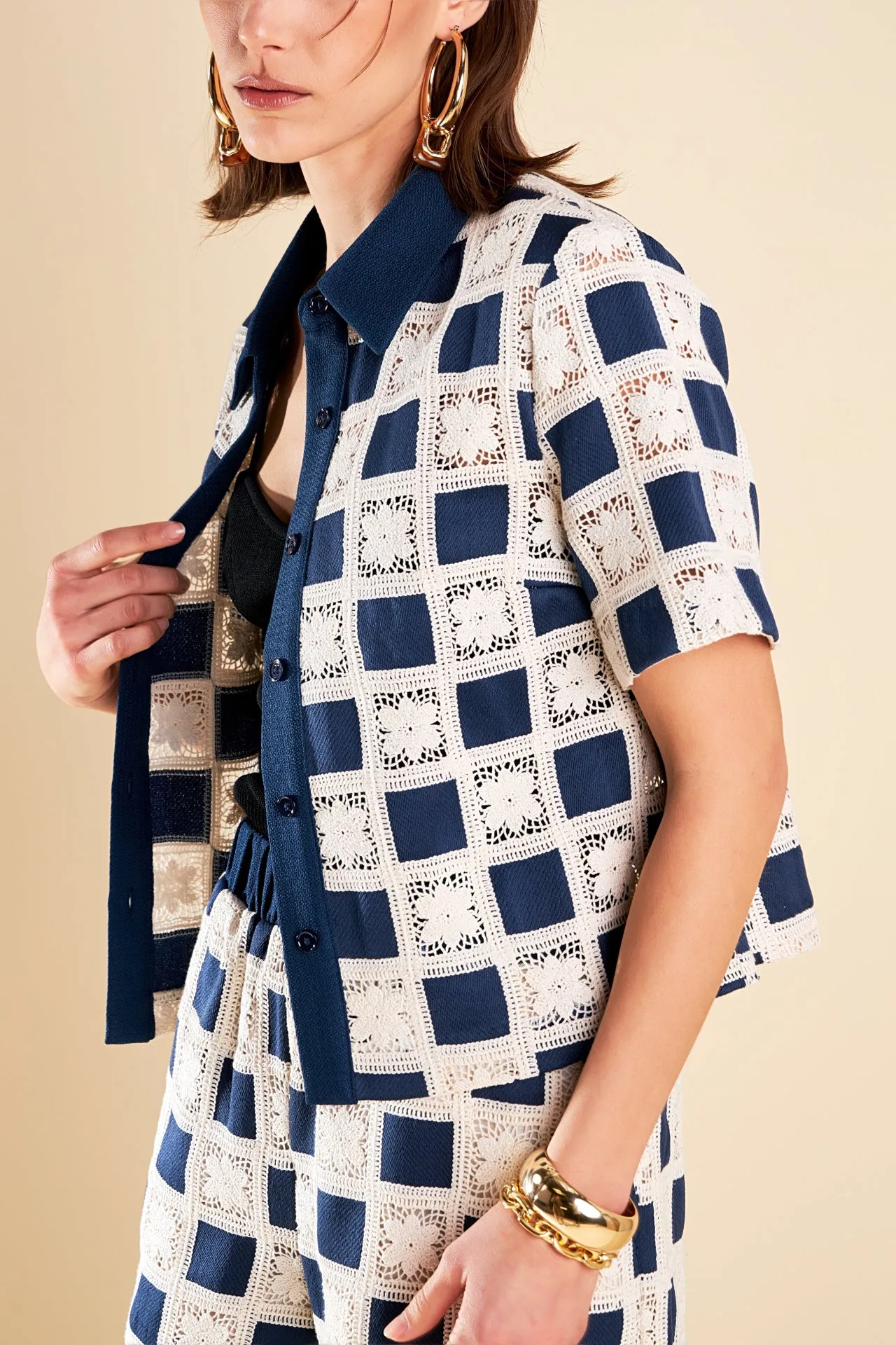 Crochet Patchwork Shirt