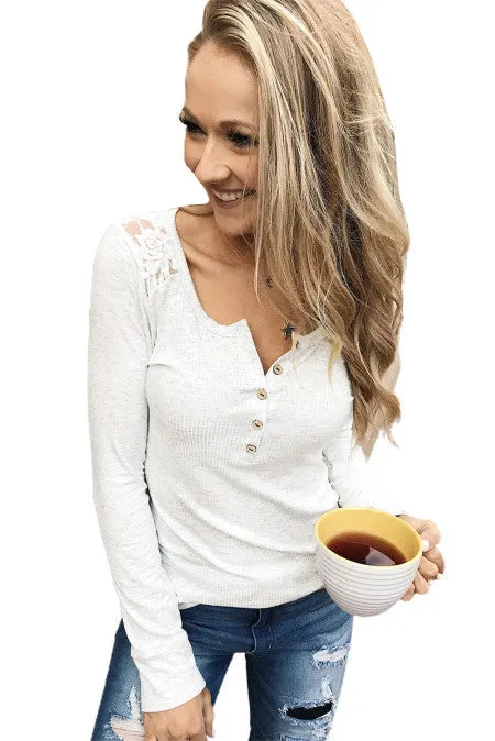 Crystal Cove - Lace Shoulder Blouse by The Nevermore