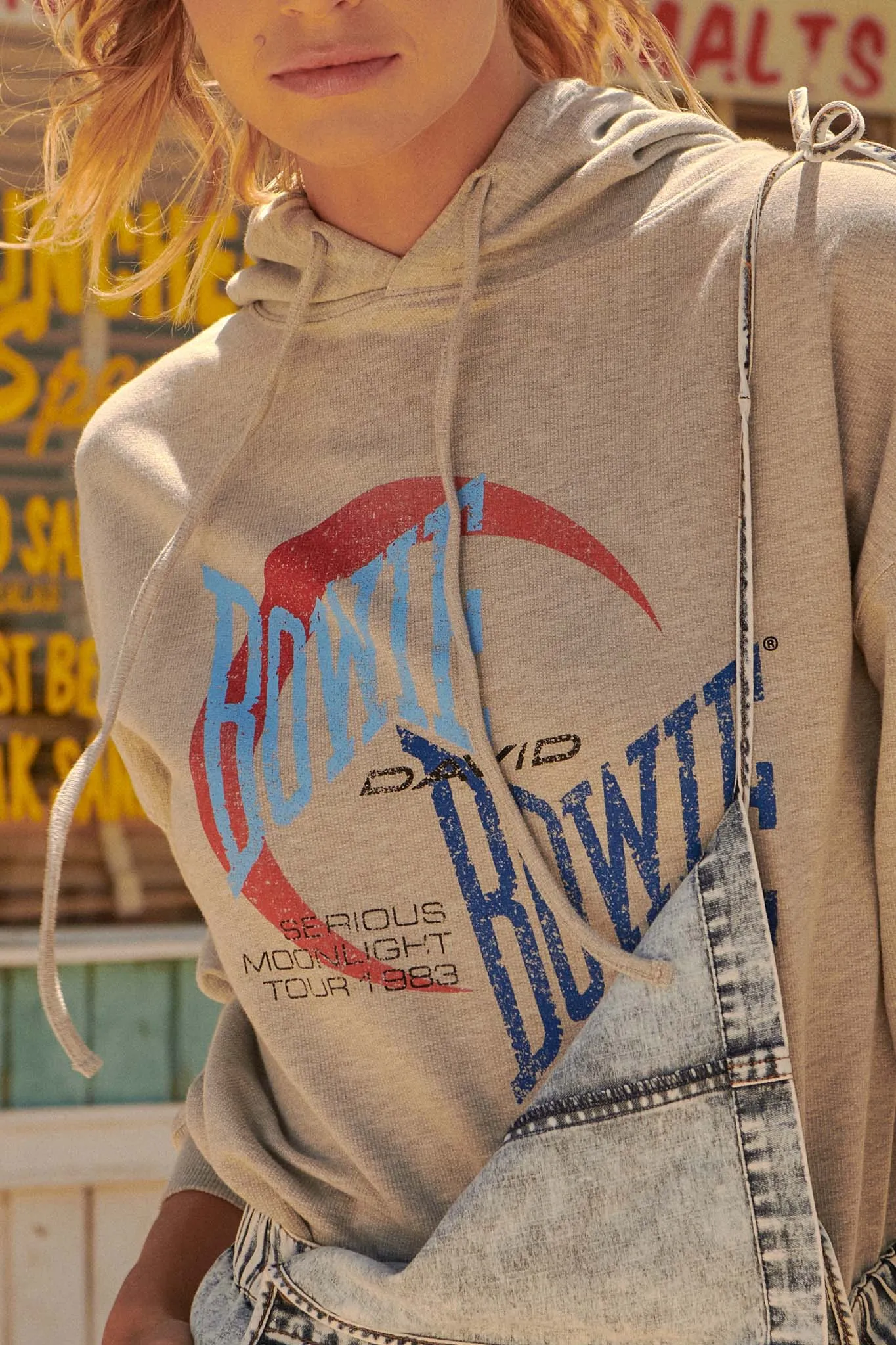 David Bowie Serious Moonlight Graphic Hoodie