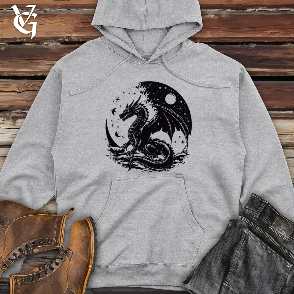 Dragon Night Silhouette Midweight Hooded Sweatshirt