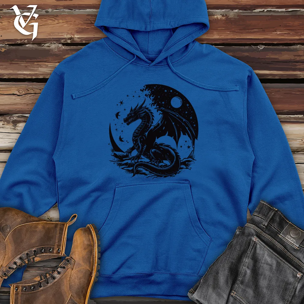 Dragon Night Silhouette Midweight Hooded Sweatshirt