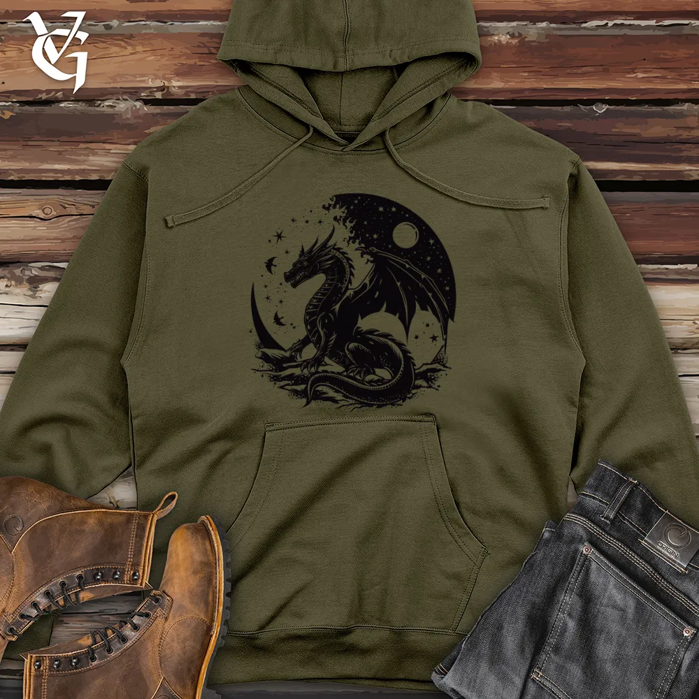 Dragon Night Silhouette Midweight Hooded Sweatshirt