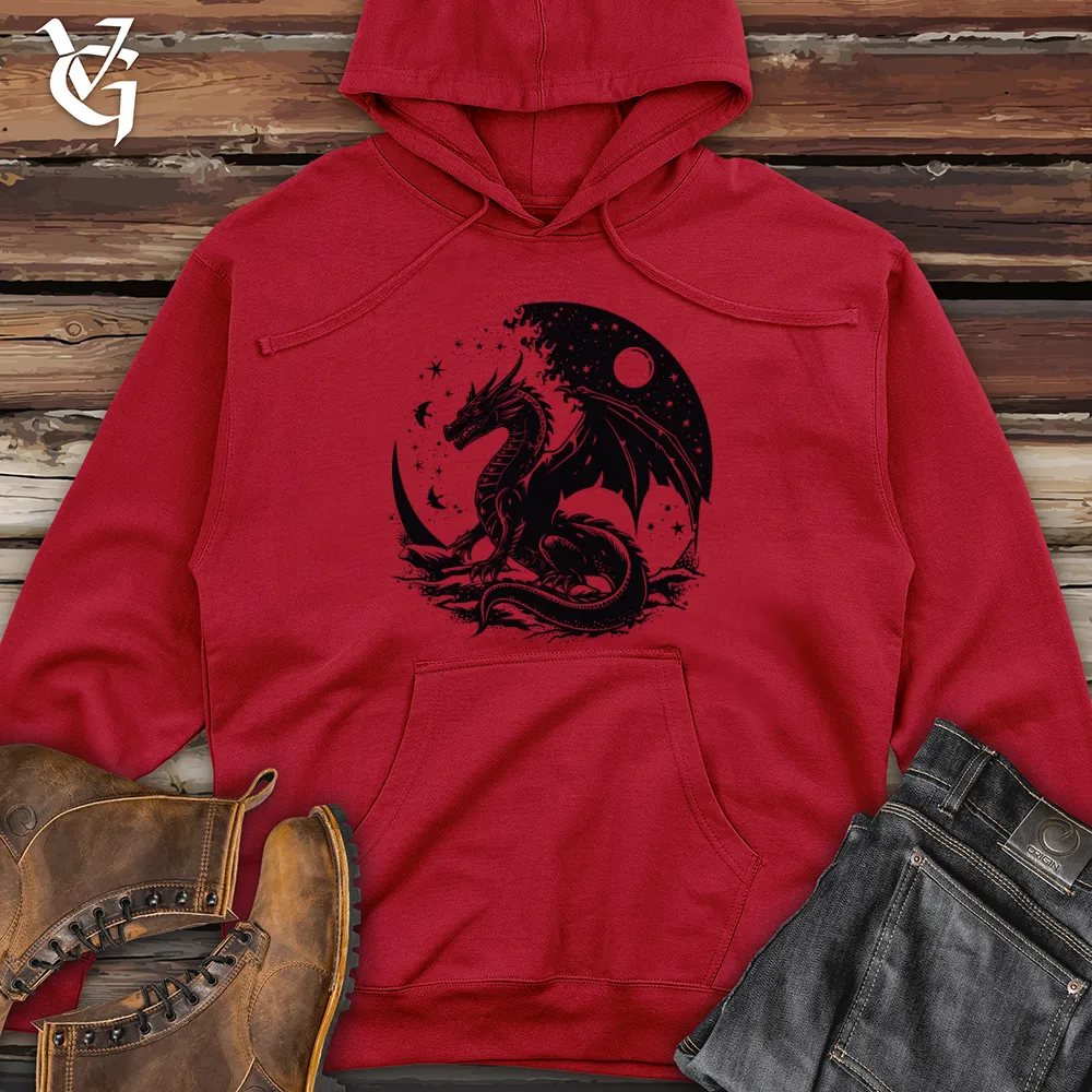 Dragon Night Silhouette Midweight Hooded Sweatshirt