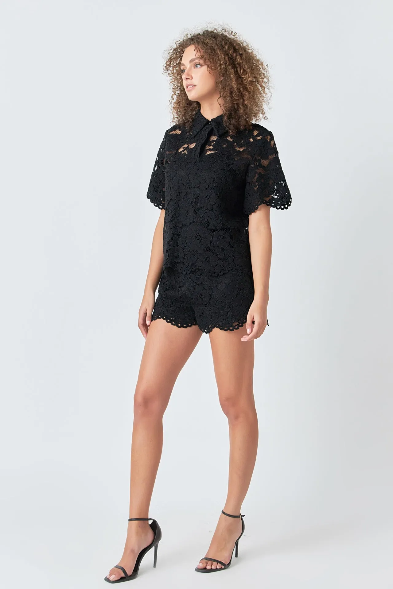 Endless Rose - Lace Half Sleeves Top