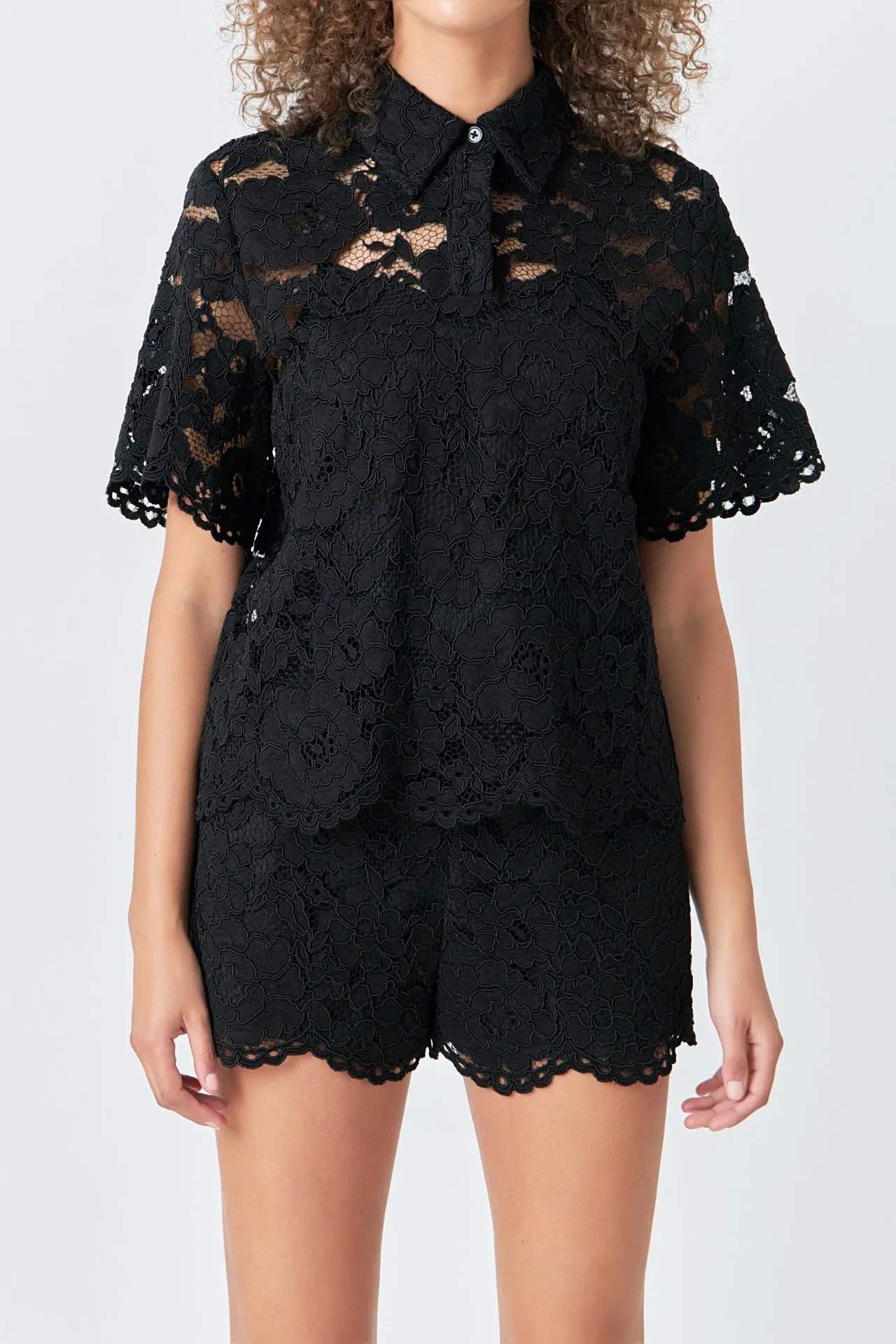 Endless Rose - Lace Half Sleeves Top