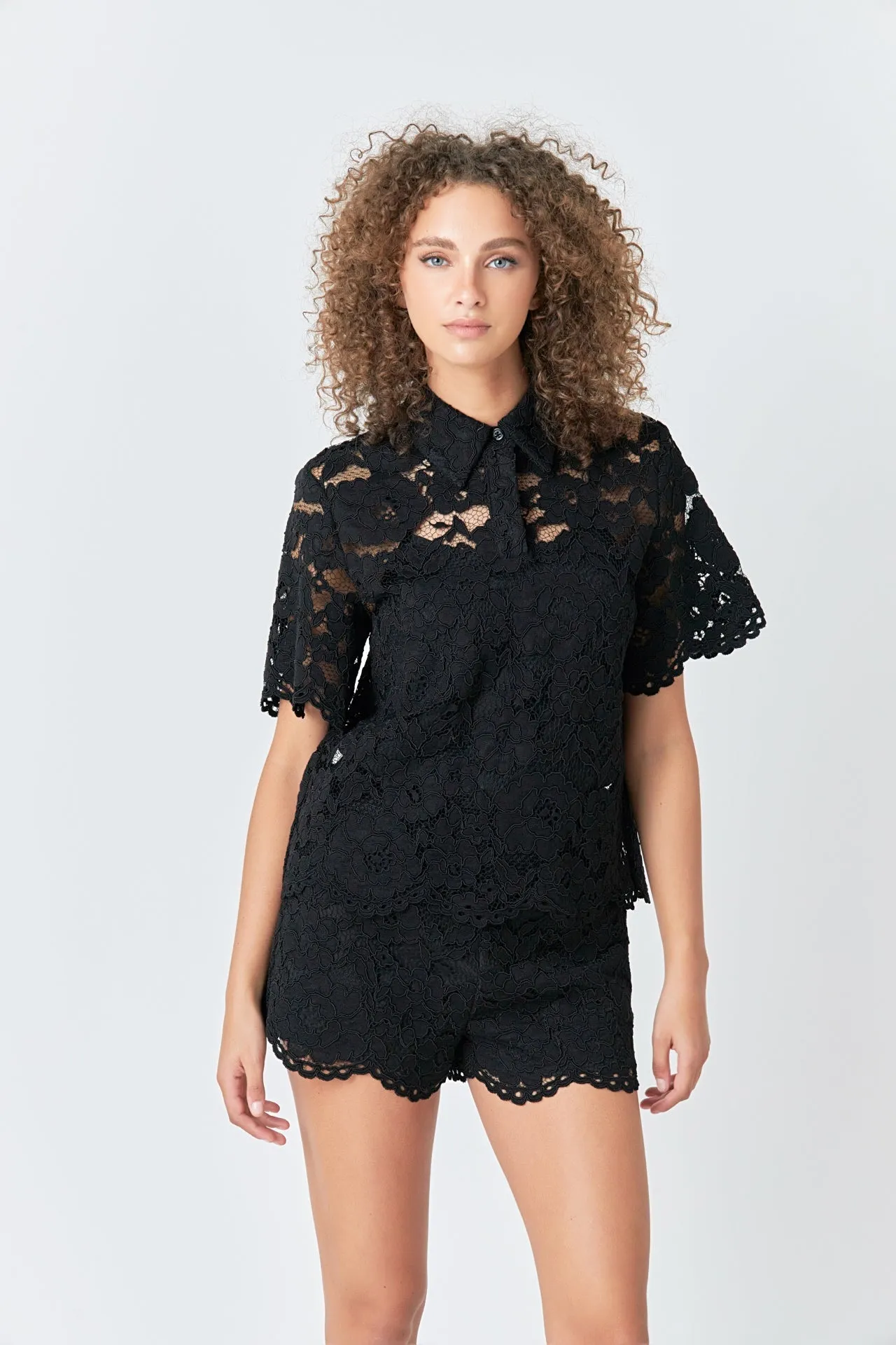 Endless Rose - Lace Half Sleeves Top