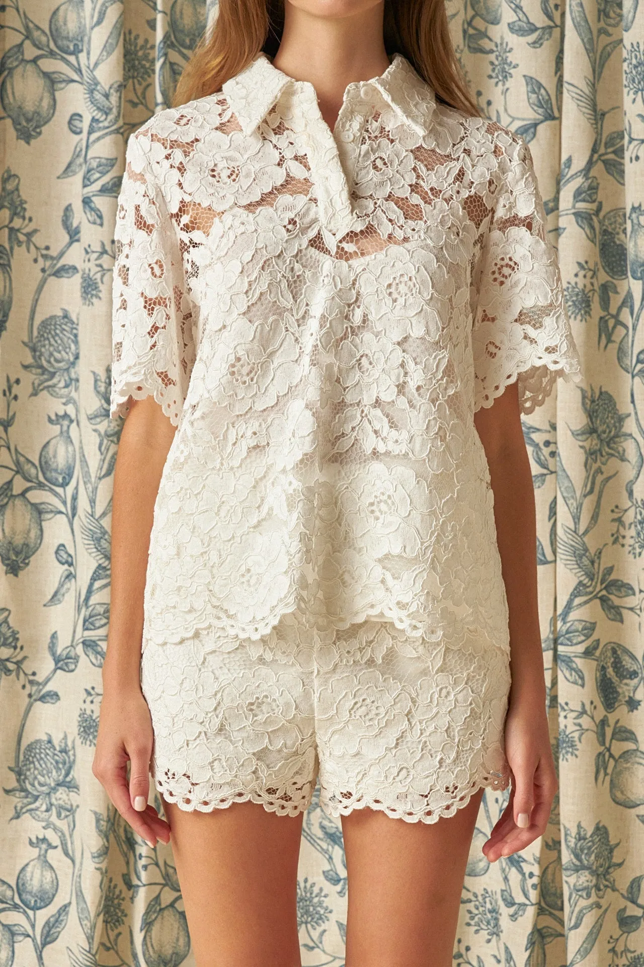 Endless Rose - Lace Half Sleeves Top