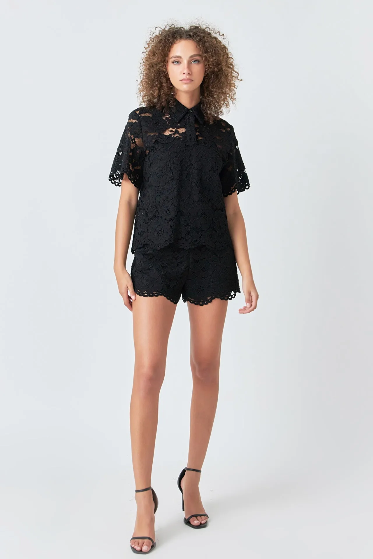 Endless Rose - Lace Half Sleeves Top