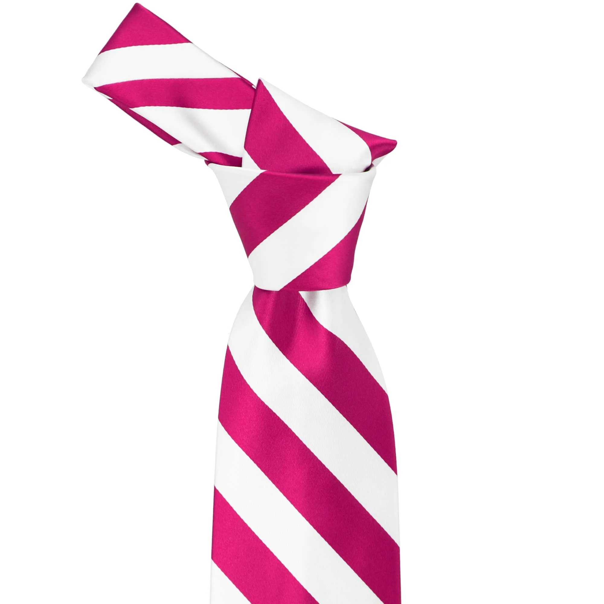 Fuchsia and White Striped Tie