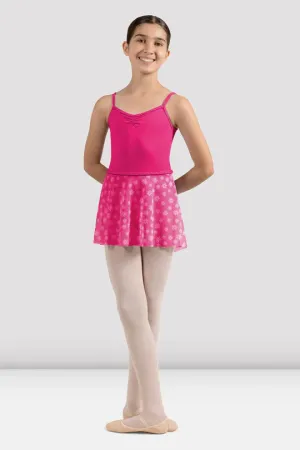 Girls Daisy Print Mesh Skirt
