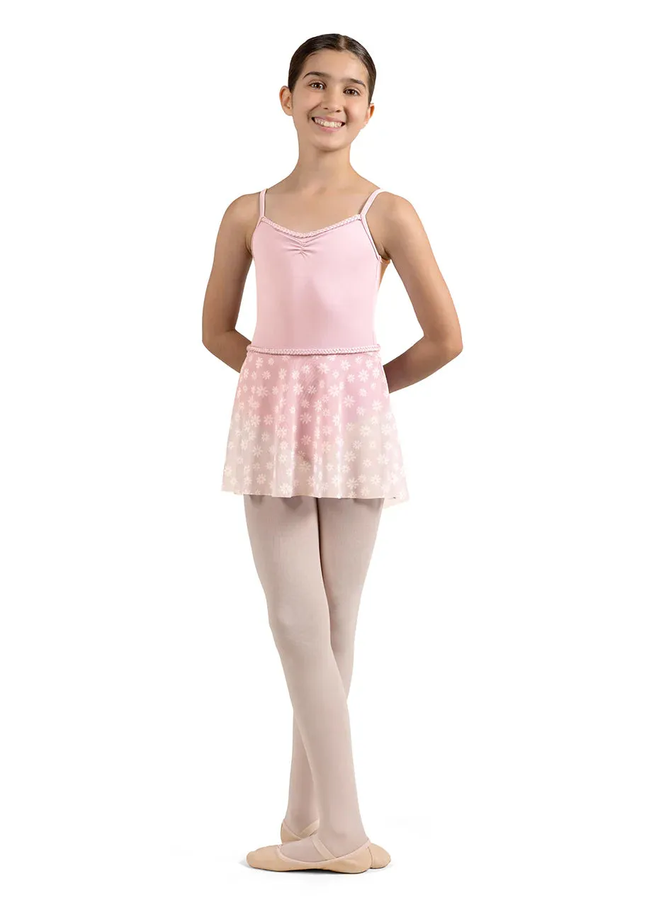 Girls Daisy Print Mesh Skirt