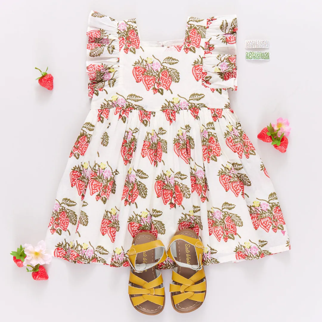 Girls Elsie Dress - Wild Strawberries