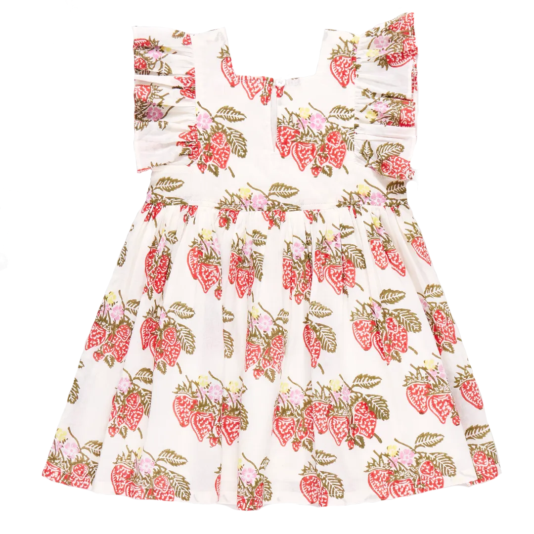 Girls Elsie Dress - Wild Strawberries