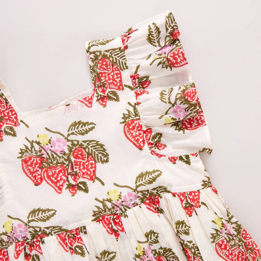 Girls Elsie Dress - Wild Strawberries