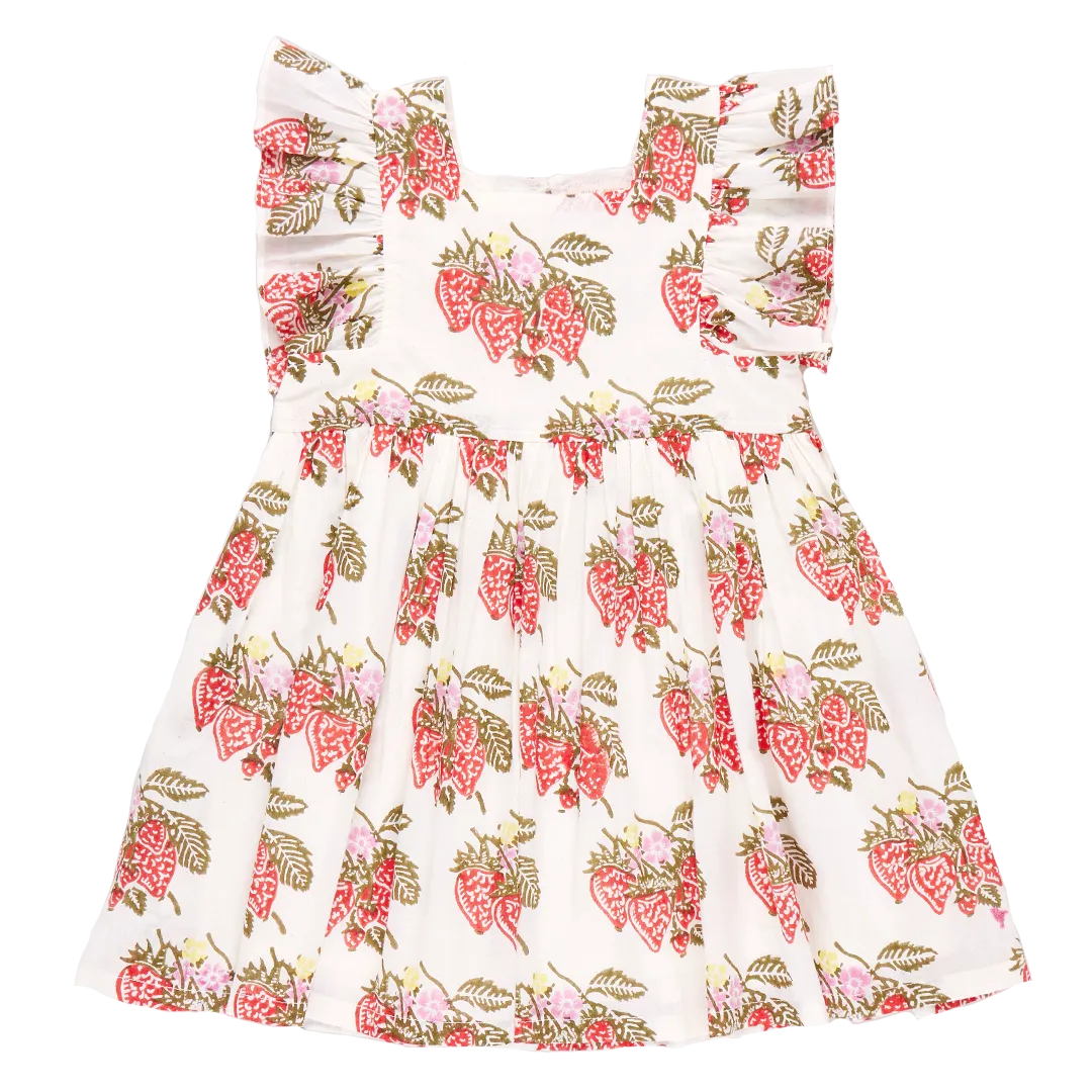 Girls Elsie Dress - Wild Strawberries