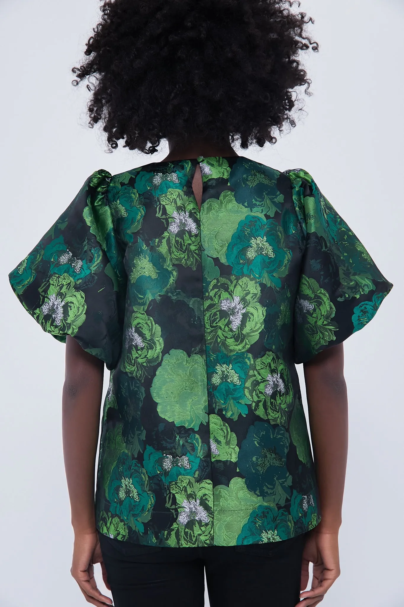 Green Jacquard Lyla Blouse