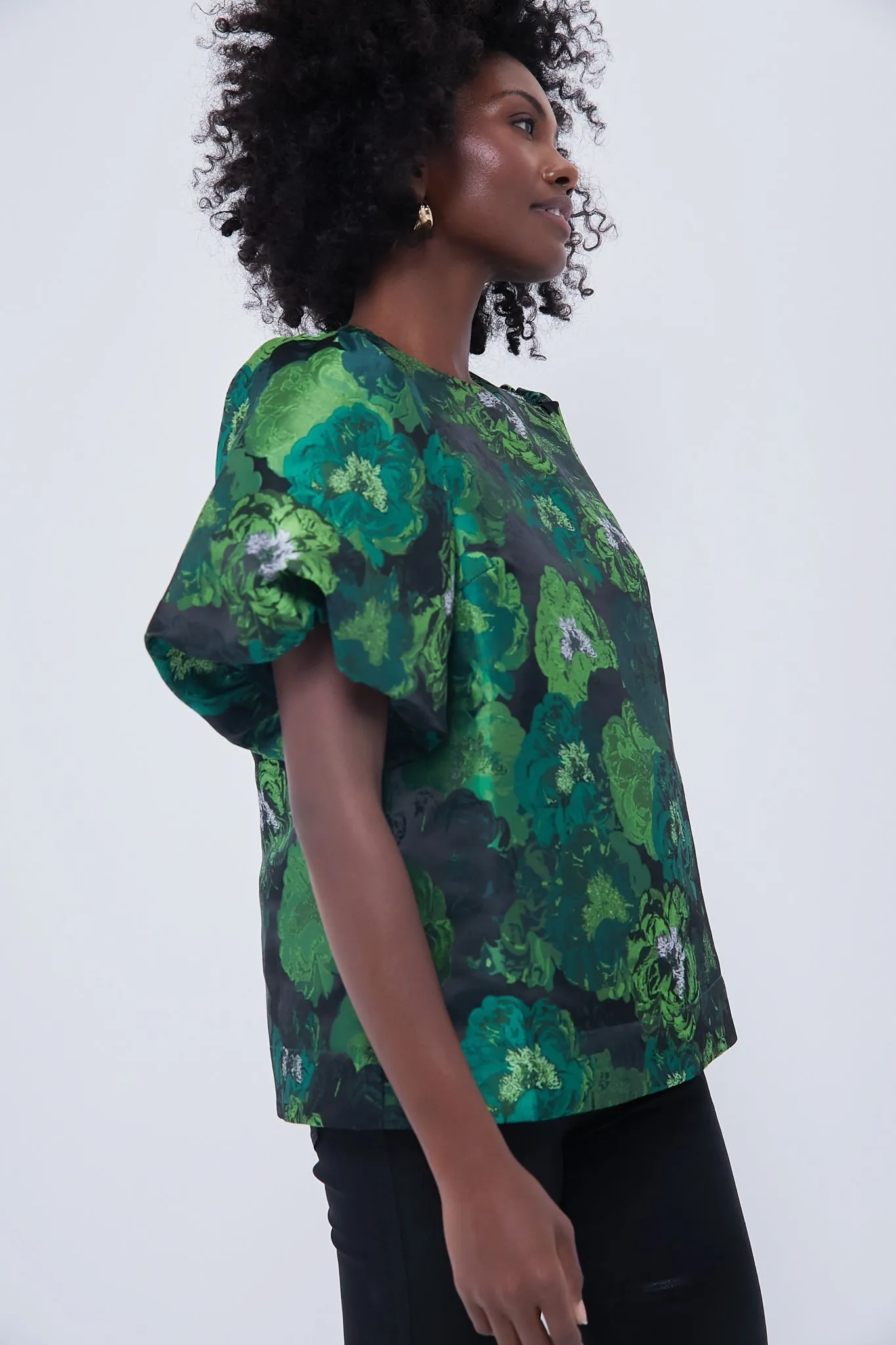 Green Jacquard Lyla Blouse