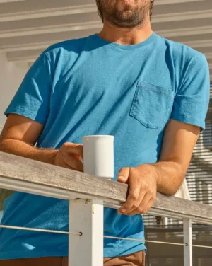Hemp Pocket Tee in Azure