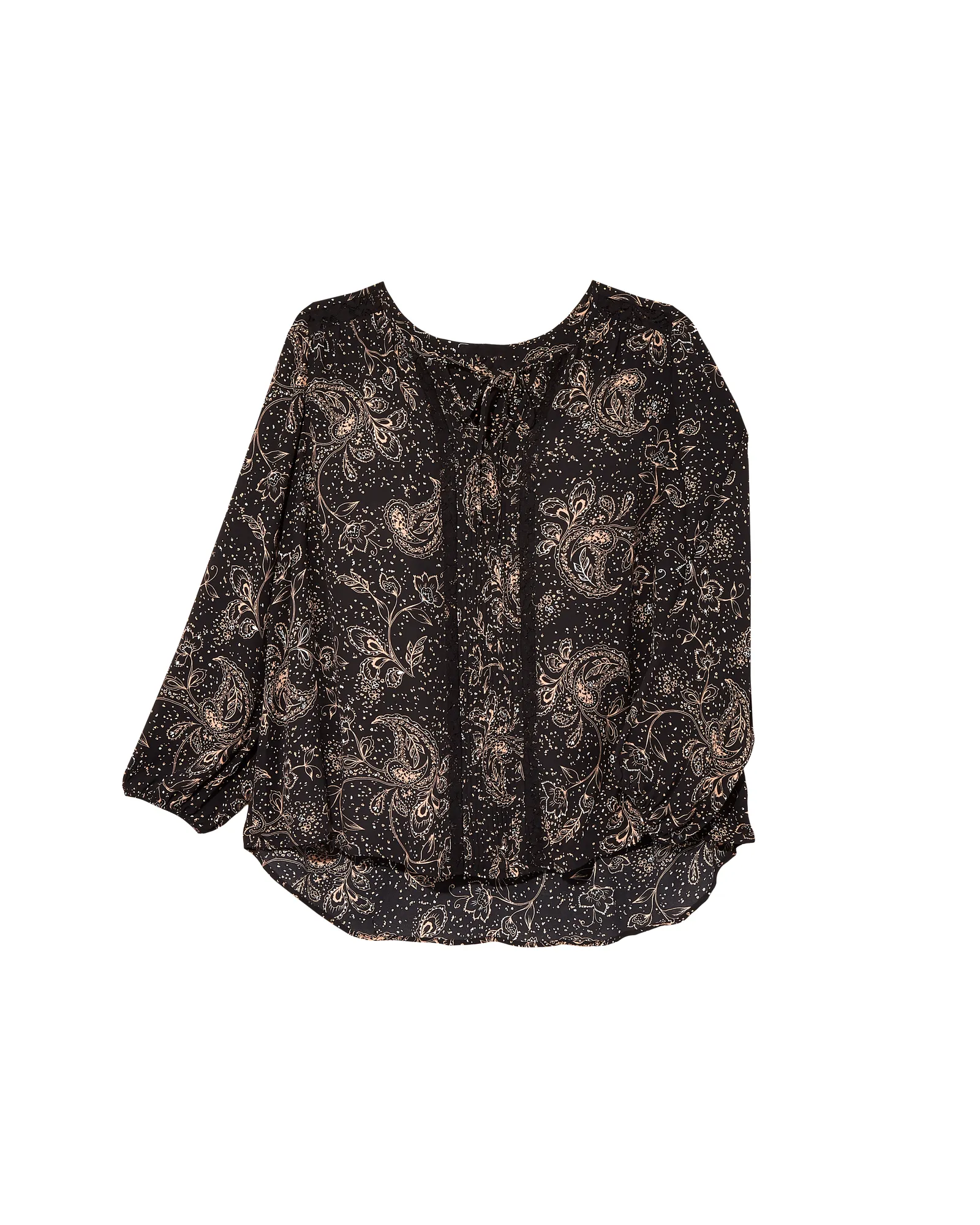 Jessamy Peasant Blouse | Black / Tan